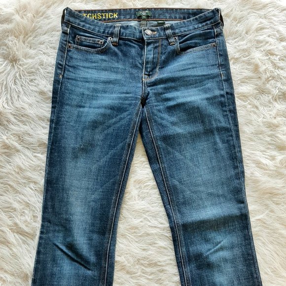 J. Crew Women's Matchstick Stretch Blue Dark Wash Mid Rise Jeans Size 27R - Picture 6 of 12